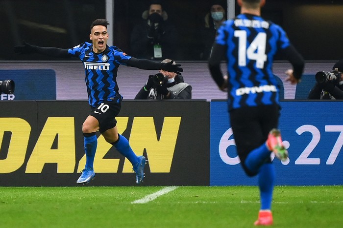  Lautaro Martínez, del Inter, durante un partido ante el Lazio, en Milán. (archivo, febrero de 2021)
 · Foto: Marco Bertorello, AFP