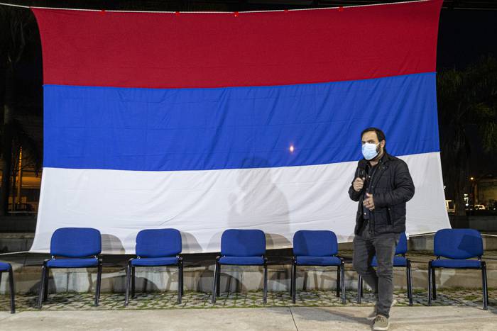 Gonzalo Civila en la Plaza Seregni · Foto: Ernesto Ryan