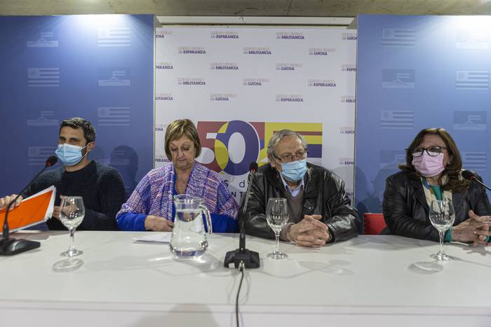 Daniel Caggiani, Liliam Kechichian, Ricardo Erlich y Ana Olivera en la Huella de Seregni · Foto: Ernesto Ryan