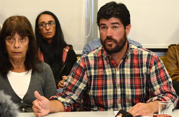 Silvana Amoroso y Leonardo Delgado, el 3 de mayo, durante la conferencia de prensa. · Foto: Virginia Martínez  Díaz