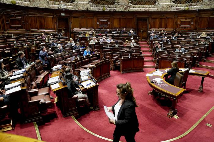 Plenario durante la votación del Presupuesto y Rendicion de Cuentas en la Cámara de Diputados, el 15 de agosto, en el Palacio Legislativo en Montevideo. · Foto: Javier Calvelo, adhocFOTOS