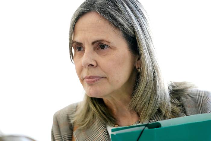 Gabriela Fossati en el Juzgado Penal de 35 Turno (archivo, setiembre de 2022). · Foto: Javier Calvelo, adhocFOTOS