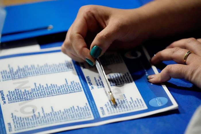 Presentación de listas para las elecciones de jóvenes del Partido Nacional, en la sede del partido en Montevideo (archivo, setiembre de 2022). · Foto: Javier Calvelo, adhocFOTOS