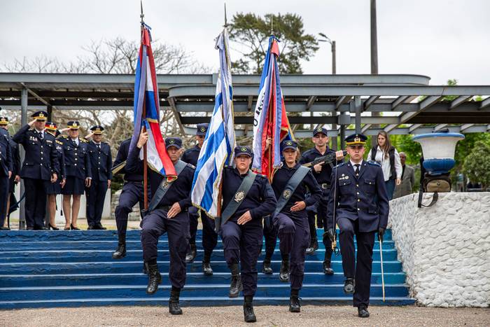 Ceremonia de egreso de efectivos en la Escuela Nacional de Policía (archivo, octubre de 2022). · Foto: Mauricio Zina, adhocfotos
