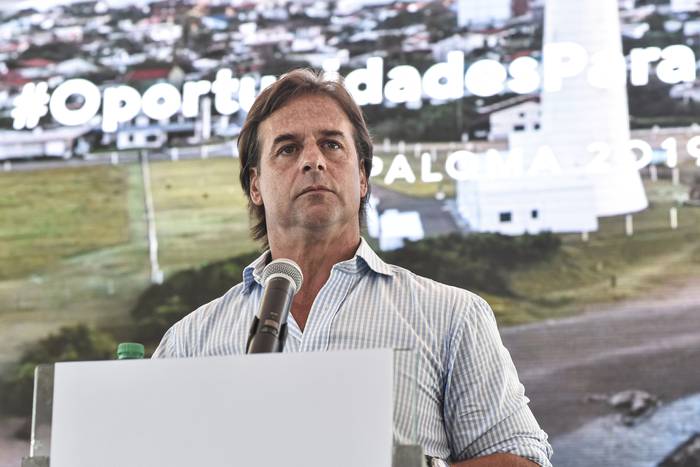 Luis Lacalle Pou, durante el encuentro del sector Todos, en Rocha. (archivo 2019) · Foto: Ricardo Antúnez