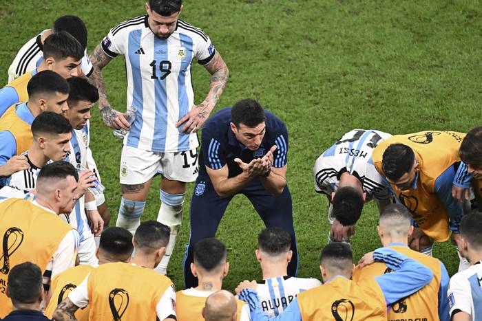 Lionel Scaloni, de Argentina, durante la final ante Francia. · Foto: Jewel Samad, AFP