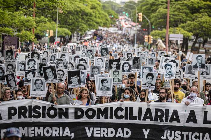 Manifestación contra el proyecto que propone  liberar a los presos de la cárcel de Domingo Arena.
( archivo, diciembre de 2021) · Foto: .