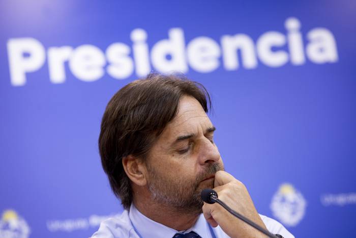 Luis Lacalle Pou, en Torre Ejecutiva (archivo, diciembre de 2022). · Foto: Camilo dos Santos