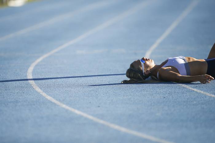 Clarisse Bermúdez, durante el Campeonato Nacional de Atletismo (archivo, abril de 2022). · Foto: Ernesto Ryan