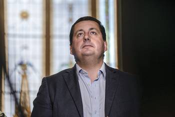 Diego Echeverría, en el Parlamento (archivo, diciembre de 2022). · Foto: Mara Quintero