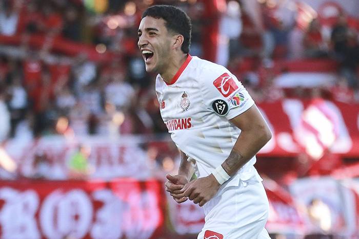 Federico Pereira, de Toluca,  tras convertir el gol, el 7 de febrero. · Foto: Prensa Toluca