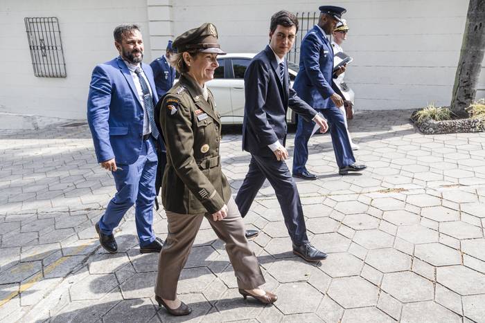 Laura Richardson, el 6 de febrero, en el Ministerio de Defensa. · Foto: Camilo dos Santos