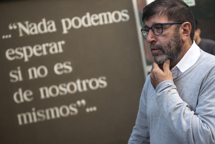 Fernando Pereira en la sede del Frente Amplio. · Foto: Gianni Schiaffarino