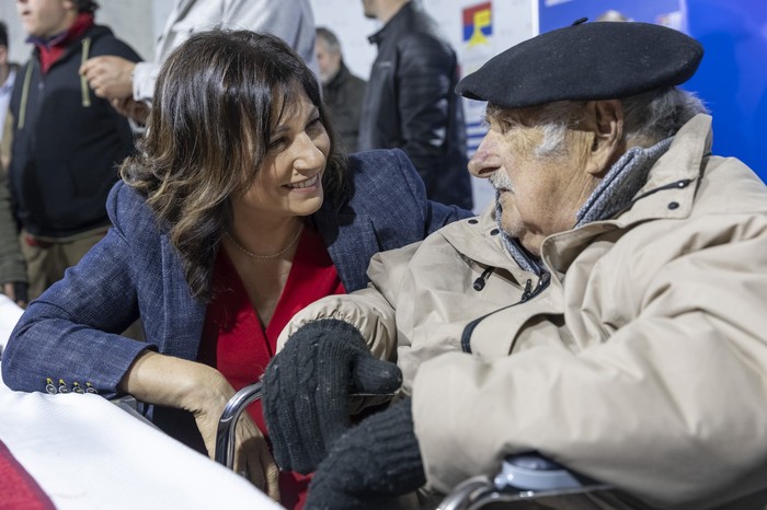 Blanca Rodríguez y José Mujica en la Huella de Seregni. · Foto: Rodrigo Viera Amaral