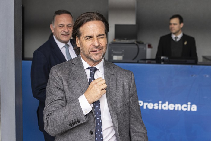 Luis Lacalle Pou y Álvaro Delgado, en Torre Ejecutiva. (archivo, 2023) · Foto: Ernesto Ryan