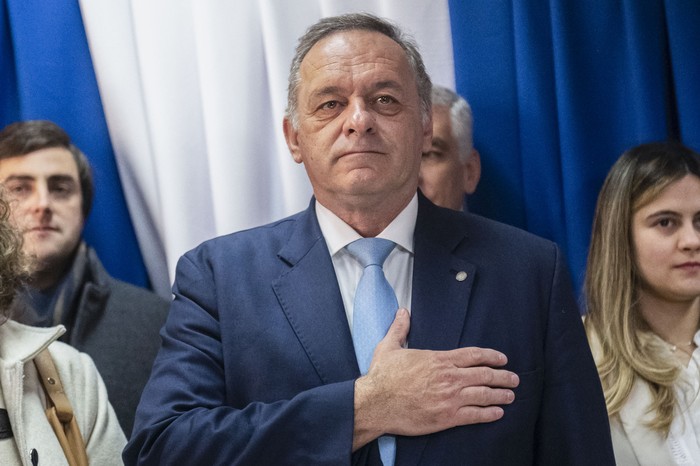 Álvaro Delgado, en la casa del Partido Nacional. · Foto: Alessandro Maradei