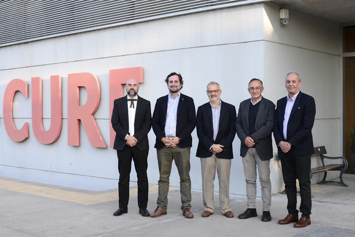 Horacio Bernardo, Gonzalo Baroni, Javier Lasida, Luis Faral y Alejandro Bordagorri, el 18 de octubre, en el CURE de Maldonado. · Foto: Natalia Ayala