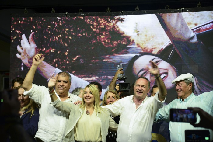 Rodrigo Blás, Valeria Ripoll, Álvaro Delgado y Enrique Antía, el 20 de octubre, en Maldonado. · Foto: Natalia Ayala