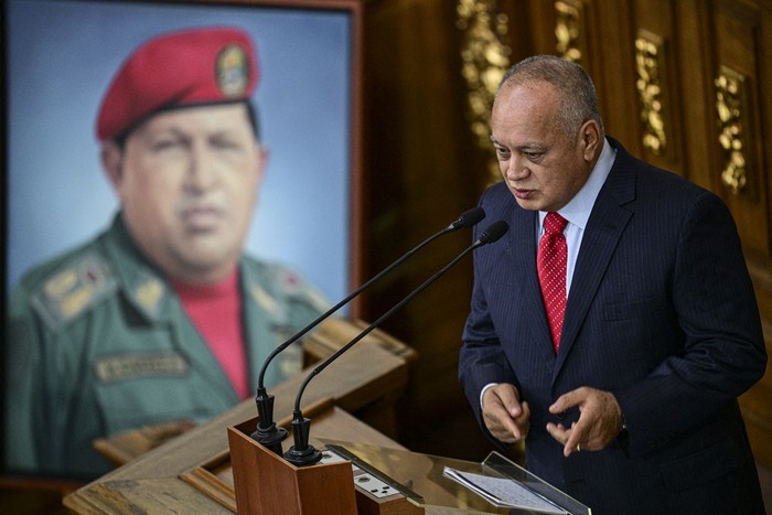 El ministro del Interior de Venezuela, Diosdado Cabello, durante una sesión en la Asamblea Nacional, el 17 de setiembre de2024, en Caracas. · Foto: Federico Parra, AFP