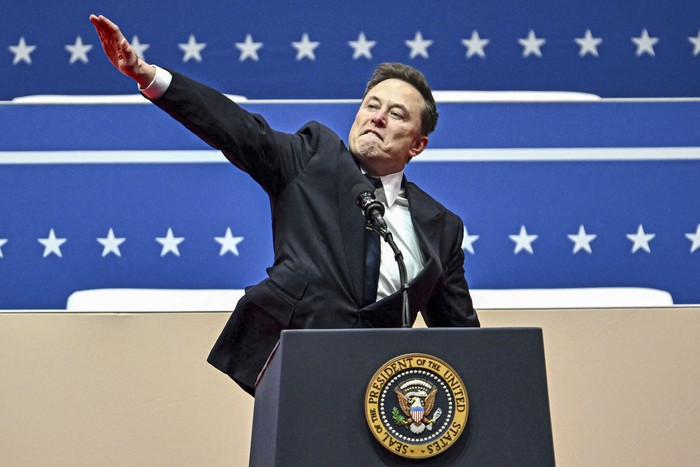 Elon Musk, en el evento de inauguración del presidente estadounidense Donald Trump, el 20 de enero en el One Arena, en Washington. · Foto: Angela Weiss, AFP