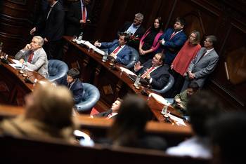 Walter Cervini, el 9 de abril, durante el homenaje. · Foto: Gianni Schiaffarino