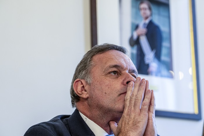 Álvaro Del gado durante la asunción De la presidencia del directorio del ParTido Nacional, el 18 de julio de 2025. · Foto: Martín Varela Umpiérrez