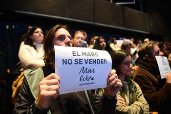Durante la audiencia pública, el 5 de agosto, en Maldonado. · Foto: Natalia Ayala
