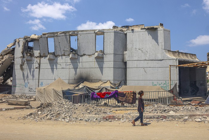 Centro cultural Rashad al-Shawa, el 18 de agosto, en la ciudad de Gaza. · Foto: Omar Al-Qattaa, AFP