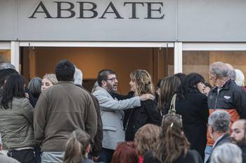 Velatorio de Gustavo Olmos, el 22 de setiembre, en Abbate. · Foto: Alessandro Maradei