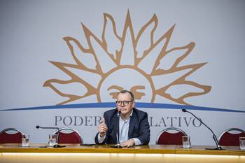 Álvaro Perrone, el 29 de setiembre, en el Parlamento. · Foto: Gianni Schiaffarino