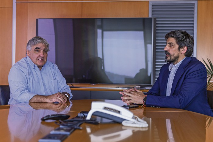 Alejandro Paz y Pablo Álvarez, el 23 de octubre, en el Complejo Torre de las Telecomunicaciones. · Foto: Rodrigo Viera Amaral