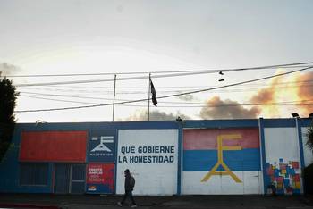 Sede del Frente Amplio, el 28 de octubre, en Maldonado. · Foto: Virginia Martínez  Díaz
