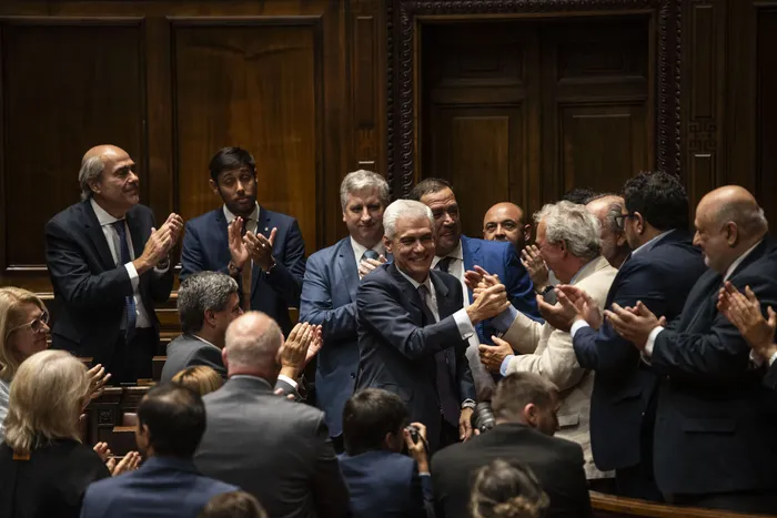 Rodrigo Goñi, el 1 de marzo, en la Cámara de Diputados. · Foto: Diego Vila