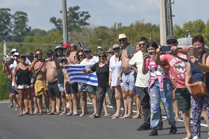 Durante la etapa 5, Salto-Paysandú, sobre el kilómetro 116, el 30 de marzo. · Foto: Guillermo Legaria, Agencia Gamba