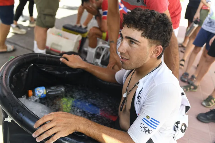 Pablo Bonilla, de Club Náutico y de Pesca Boca de Cufré, en Minas sobre durante la 81ª Vuelta Ciclista del Uruguay, 3 de abril. · Foto: Guillermo Legaria, Agencia Gamba
