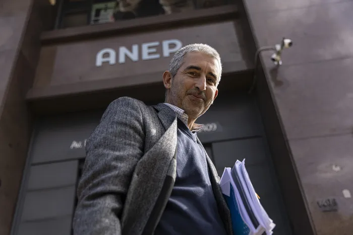 Pablo Caggiani, el 28 de abril, en la sede de la ANEP. · Foto: Ernesto Ryan