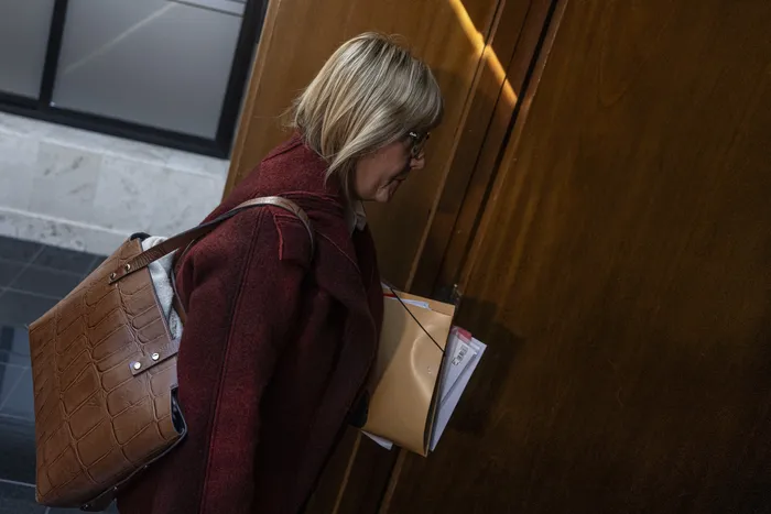 Cristina Lustemberg, en el edificio anexo del Palacio Legislativo, el 12 de mayo · Foto: Gianni Schiaffarino