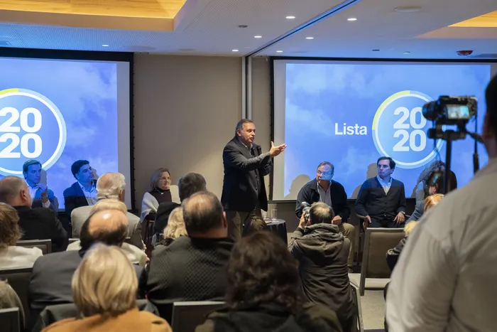 Álvaro Delgado durante la presentación de la lista 2020, el 9 de junio. · Foto: Laura Sosa