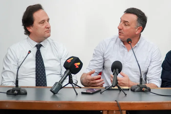 Ernesto César y Carlos Albisu, el 14 de julio, en Salto. Foto: Intendencia de Salto