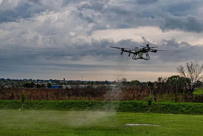 Drones agrícolas, el 6 de agosto · Foto: Ariel Volpi