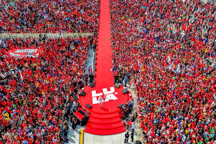 Luiz Inácio Lula da Silva, el 16 de agosto, durante el lanzamiento oficial de su campaña en el estadio da Vila Euclides, en São Bernardo do Campo. Foto: Ricardo Stuckert, Presidencia de Brasil.