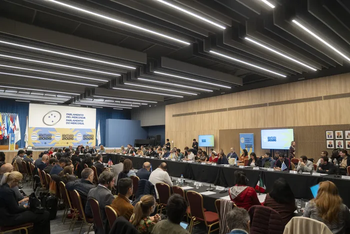 Durante el Plenario del Congreso Panamericano de Izquierdas, el 23 de agosto, en el Edificio Mercosur. · Foto: Congreso Panamericano de Izquierdas