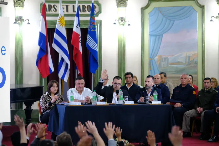 Comité departamental de emergencia de Salto, el 2 de setiembre. · Foto: Ariel Volpi