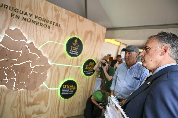El presidente Yamandú Orsi en Uruforest. · Foto: Ignacio Dotti