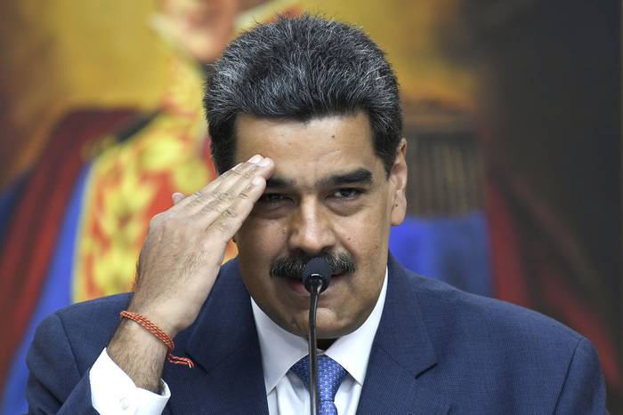 Nicolás Maduro, durante una conferencia de prensa con medios extranjeros, en el palacio de Miraflores, en Caracas (archivo, febrero de 2020). · Foto: Yuri Cortez / AFP