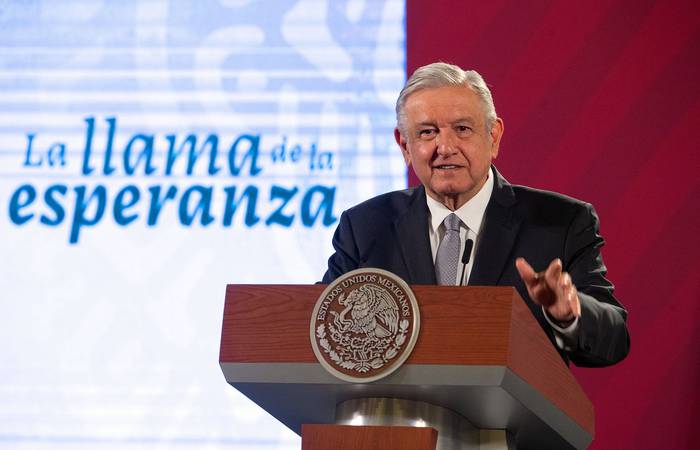 Andrés Manuel López Obrador, este martes, durante su rueda de prensa matutina, en Palacio Nacional, en Ciudad de México. · Foto: Presidencia de México, EFE