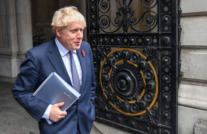 Boris Johnson, primer ministro británico, el 10 de noviembre Downing Street, en Londres.
 · Foto: Justin Tallis / AFP