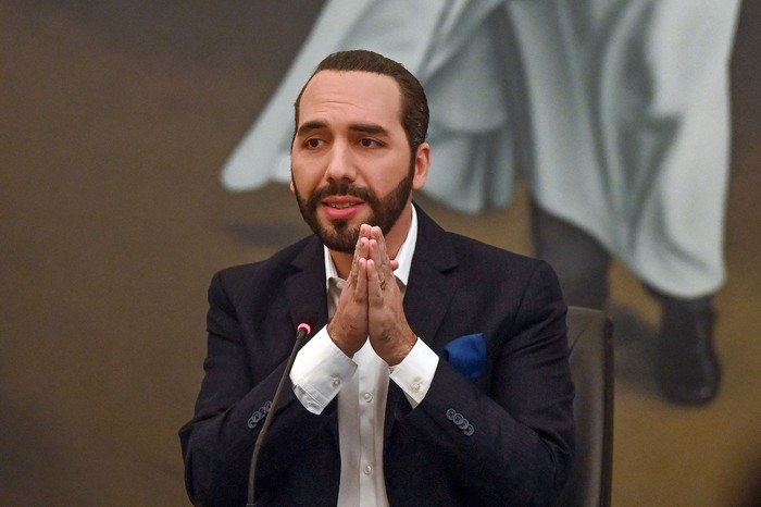 Nayib Bukele, presidente salvadoreño, el 22 de febrero, en San Salvador.
 · Foto: Marvin Recinos / AFP