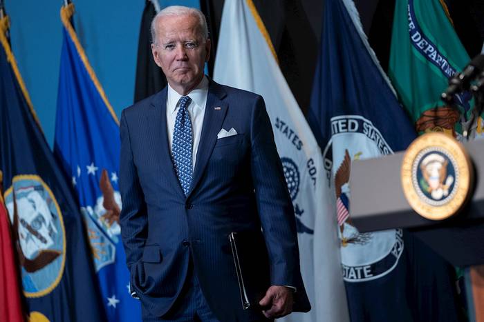 El presidente de Estados Unidos, Joe Biden, pronuncia un discurso ante los miembros del personal de la Comunidad de Inteligencia en el Centro Nacional de Lucha contra el Terrorismo en McLean, Virginia. · Foto: Alex Edelman /Pool/EFE/EPA/