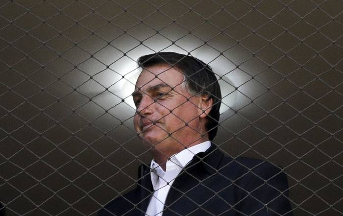 Jair Bolsonaro, el 23 de agosto, en la residencia de un asesor en Brasilia.  · Foto: Sergio Lima, AFP